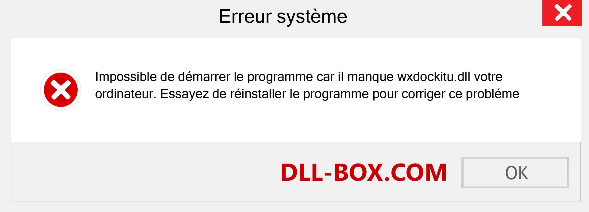 Le fichier wxdockitu.dll est manquant ?. Télécharger pour Windows 7, 8, 10 - Correction de l'erreur manquante wxdockitu dll sur Windows, photos, images